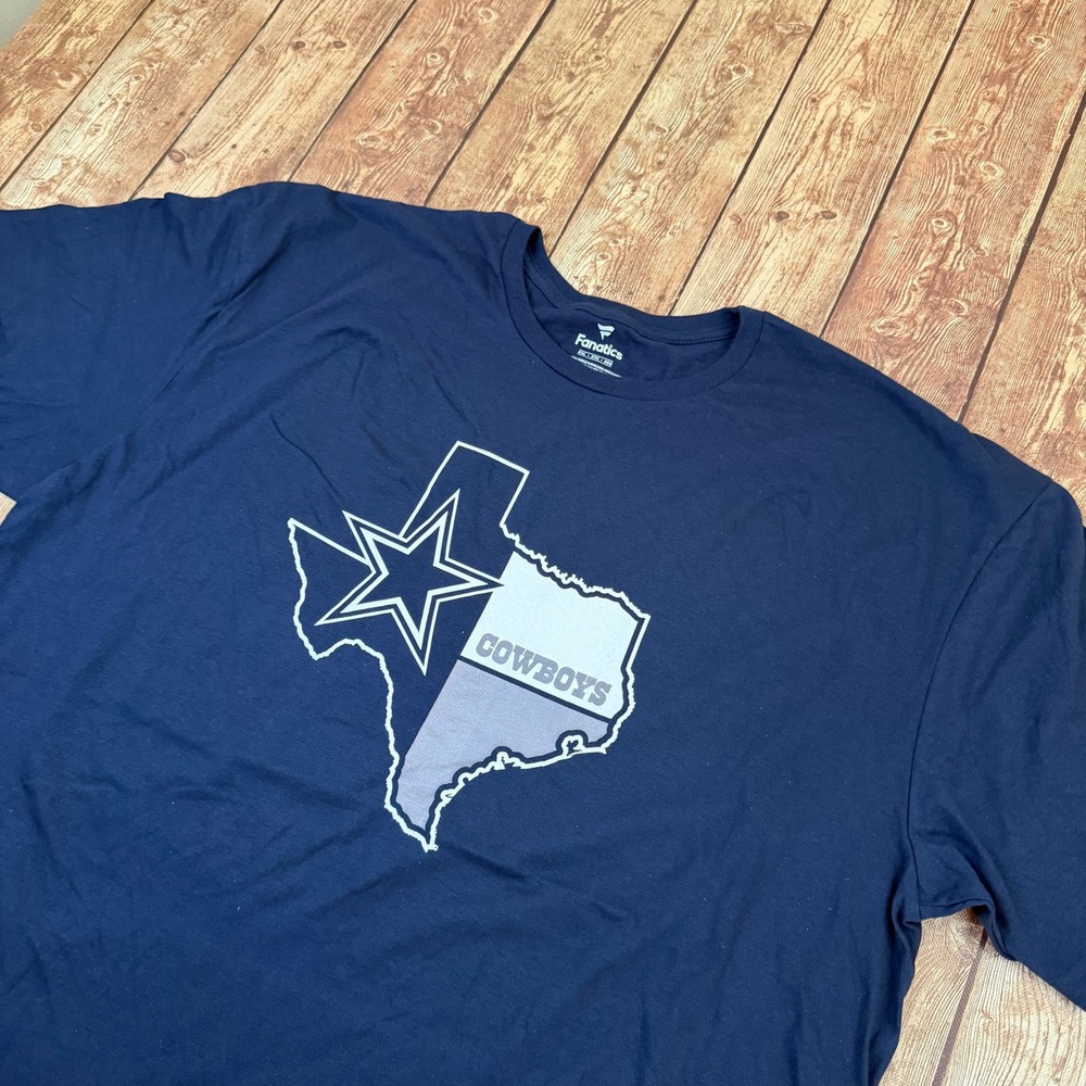 Fanatics NFL Dallas Cowboys T Shirt Mens 2XL XXL Navy Blue Texas Graphic Tee
